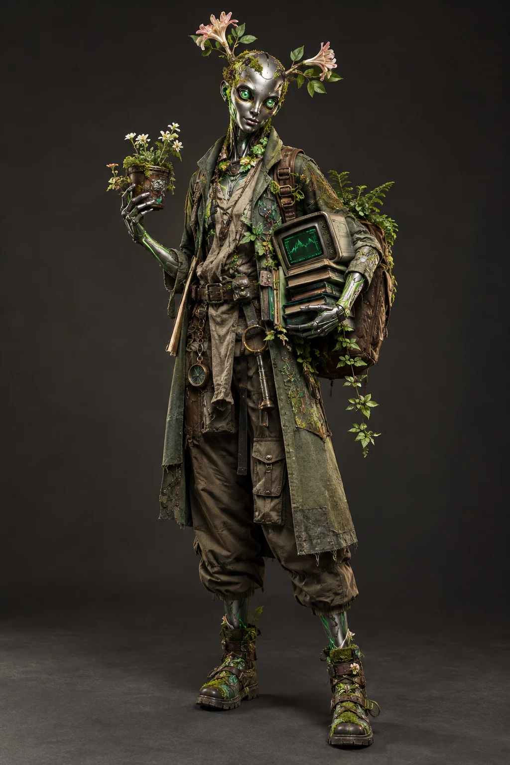 Portrait of Mossbyte, an original fictional character